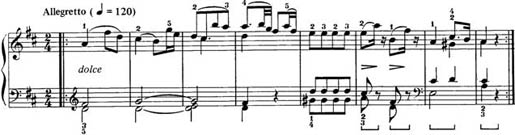 Beginning of the D Major Section